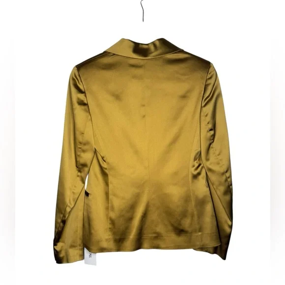 Balmain Paris Atelier Sample Satin Set Blazer & Maxi Skirt Chartreuse Gold S - Picture 5 of 17